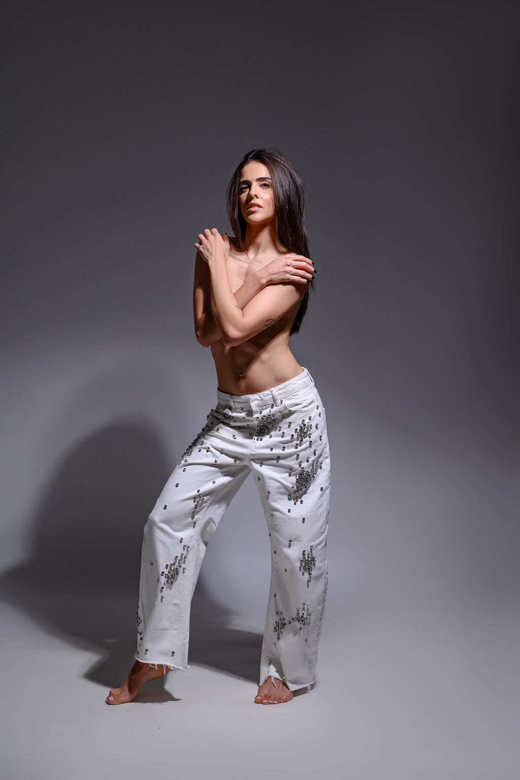 CALÇA SARJA BRILHO