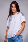 T-SHIRT STRASS OMBRO