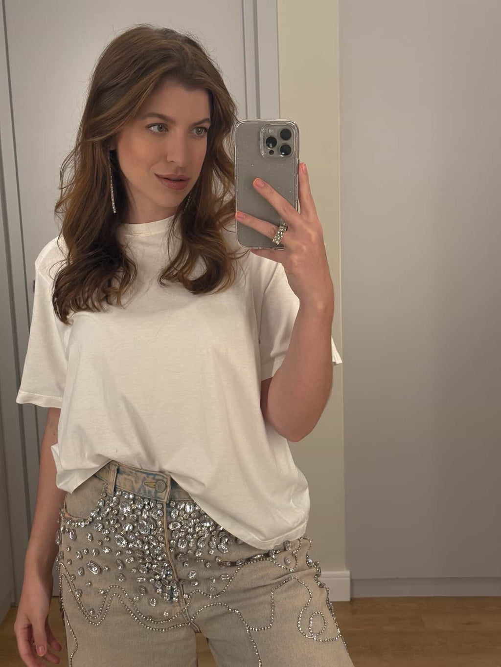 CALÇA ESTONADA BRILHO