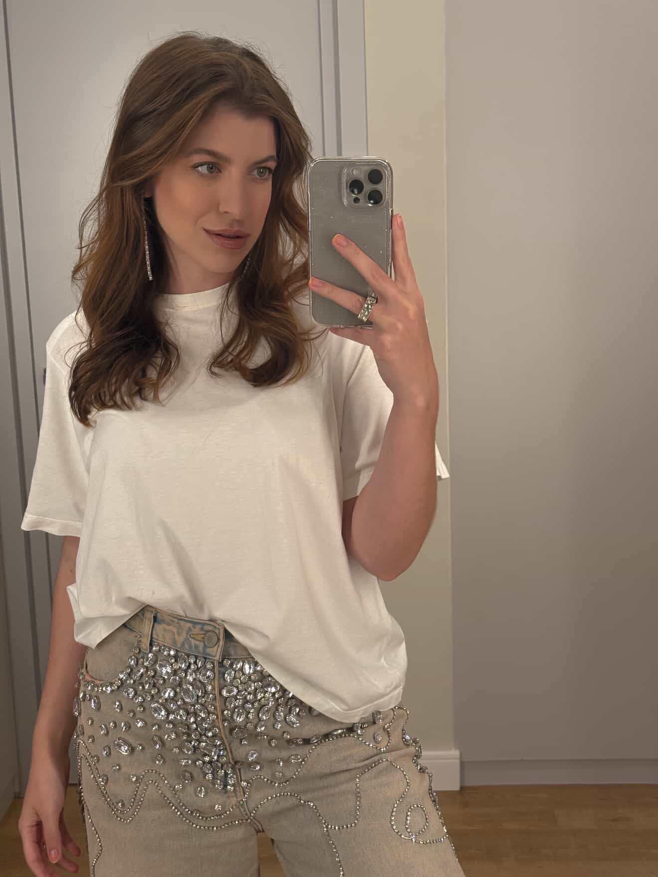 CALÇA ESTONADA BRILHO