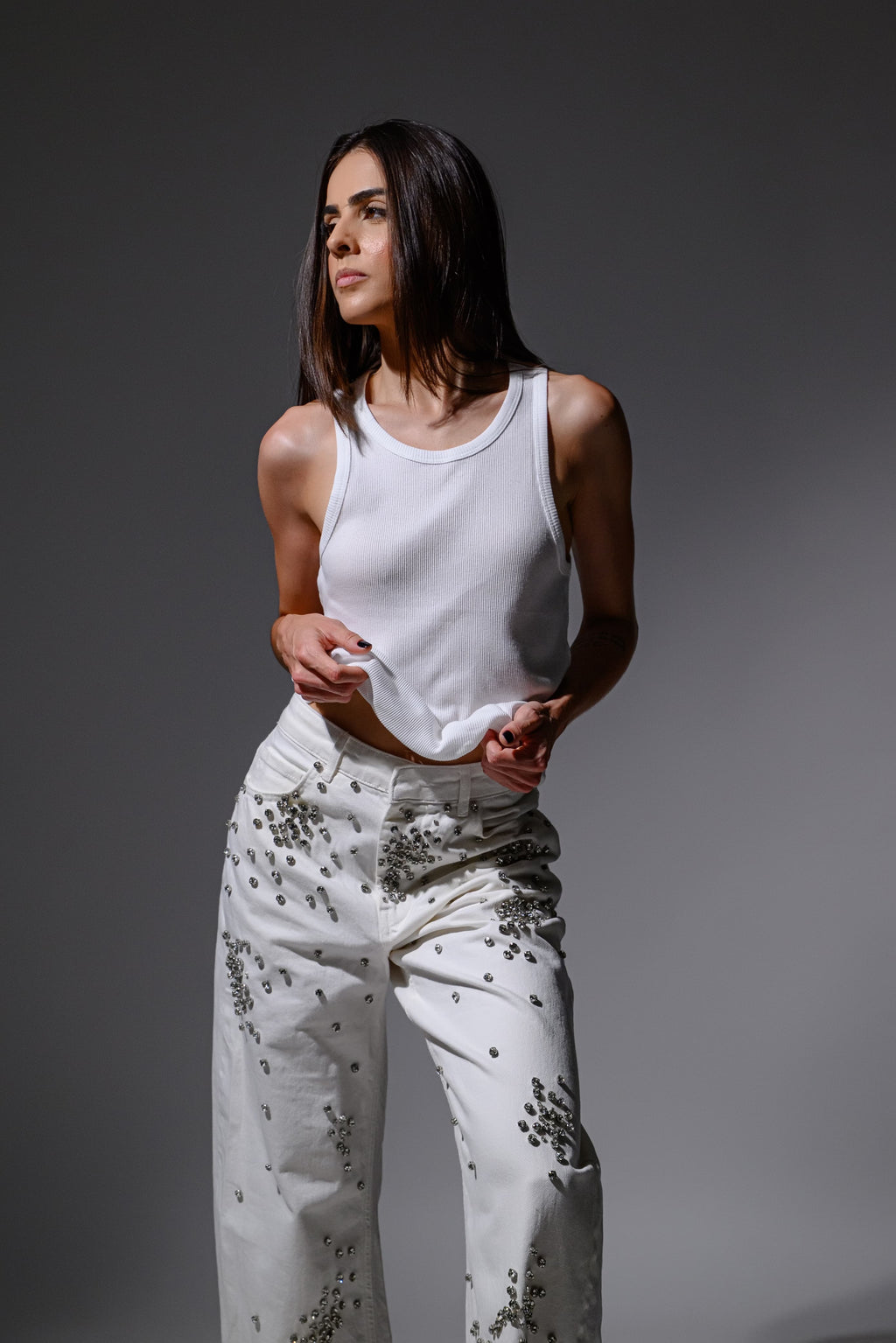 CALÇA SARJA BRILHO