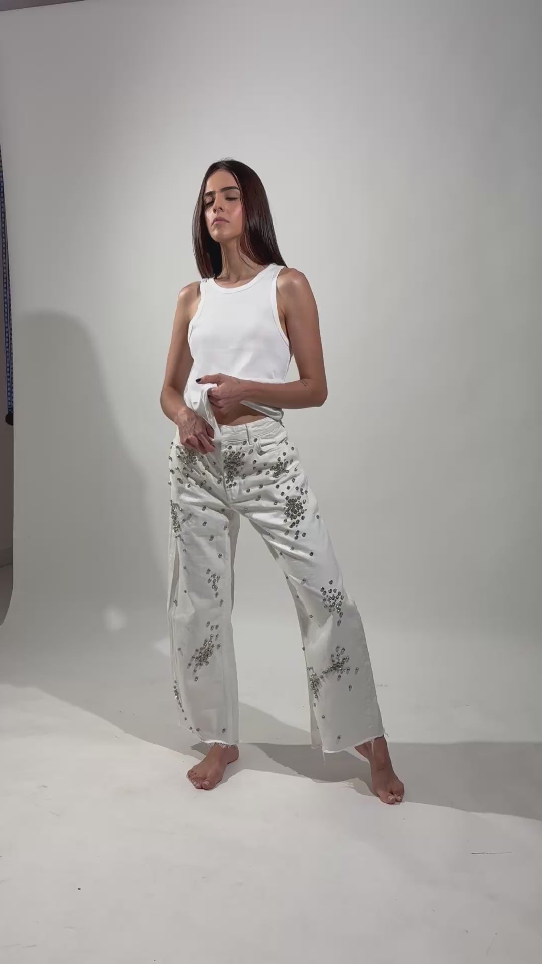 CALÇA SARJA BRILHO